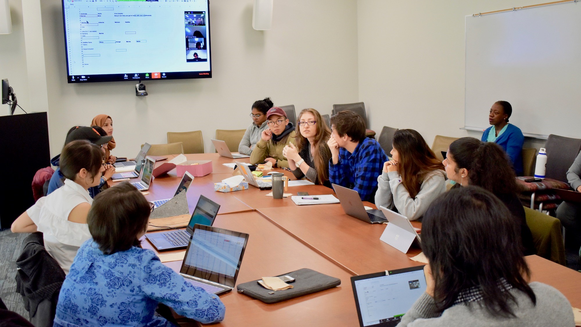 Fellows discussing project ideas during a meeting. Bonnie Shea/UC Davis