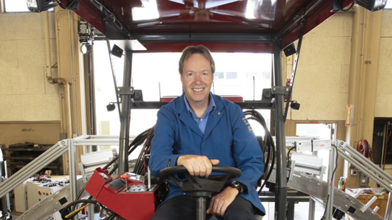 Man sits in UC Davis' HTPP smart machine