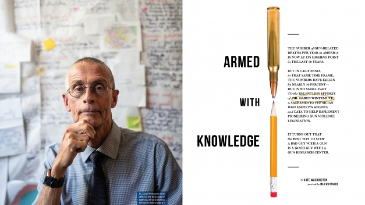 Dr. Garen Wintemute in his office at the University of California Firearm Violence Research Center on April 17