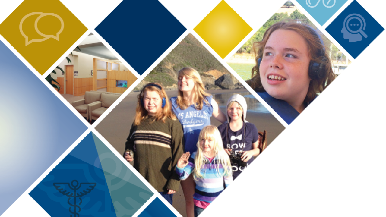 FROM LEFT to RIGHT: The MIND Institute (Medical Investigation of Neurodevelopmental Disorders) is a collaborative international research center, committed to helping families of individuals with neurodevelopmental disabilities, including autism. Kira Duley, who recently enjoyed a family day trip to Lake Chabot in Castro Valley, California, has autism spectrum disorder. She wears noise reducing headphones to help with her sensitivity to sound. Kira Duley and her family