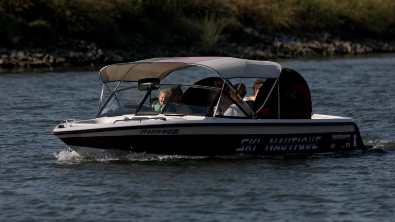 A boat on a river