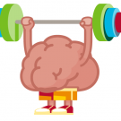 Brain weight lifting illustration